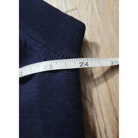 Fairway & Greene Sweater Vest Wind Vest Merino Wool Collared 1/4 Zip Large Blue - Picture 6 of 6